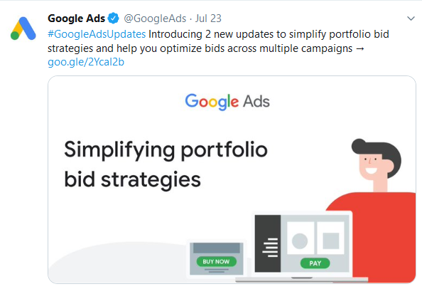 Google Ads Bid Strategies tweet