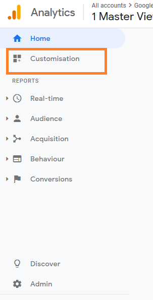 customization in google analytic