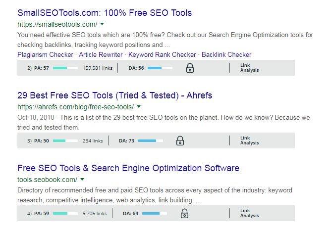 Moz serp chrome extension