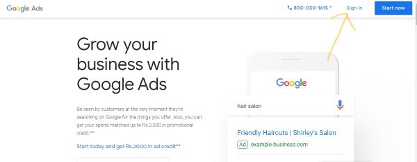 Step- 1 Signin your Google Ad Account