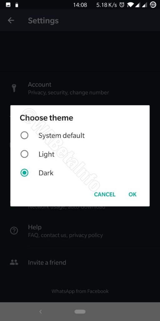 wa dark theme