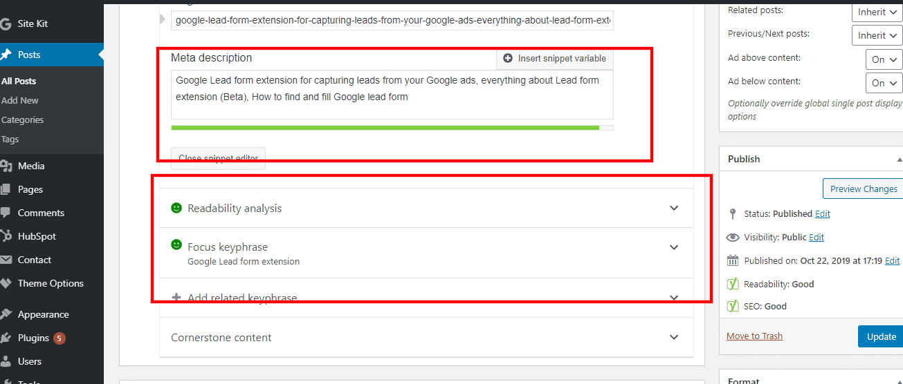 example of meta title and meta description with focused keyword