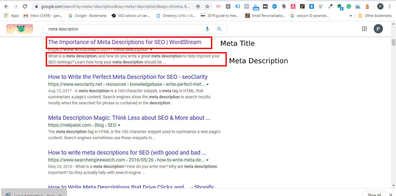 meta tag at google search engine